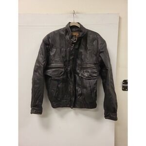 Adler Since 1955 Leather Jacket Mens Size S Bomber Style Black Outerwear Coat